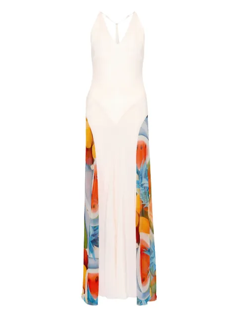 Donde Esteban V-neck printed maxi dress