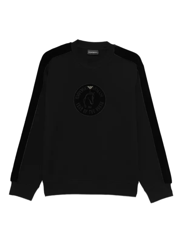 Emporio Armani ロゴ スウェットシャツ | ブラック | FARFETCH JP