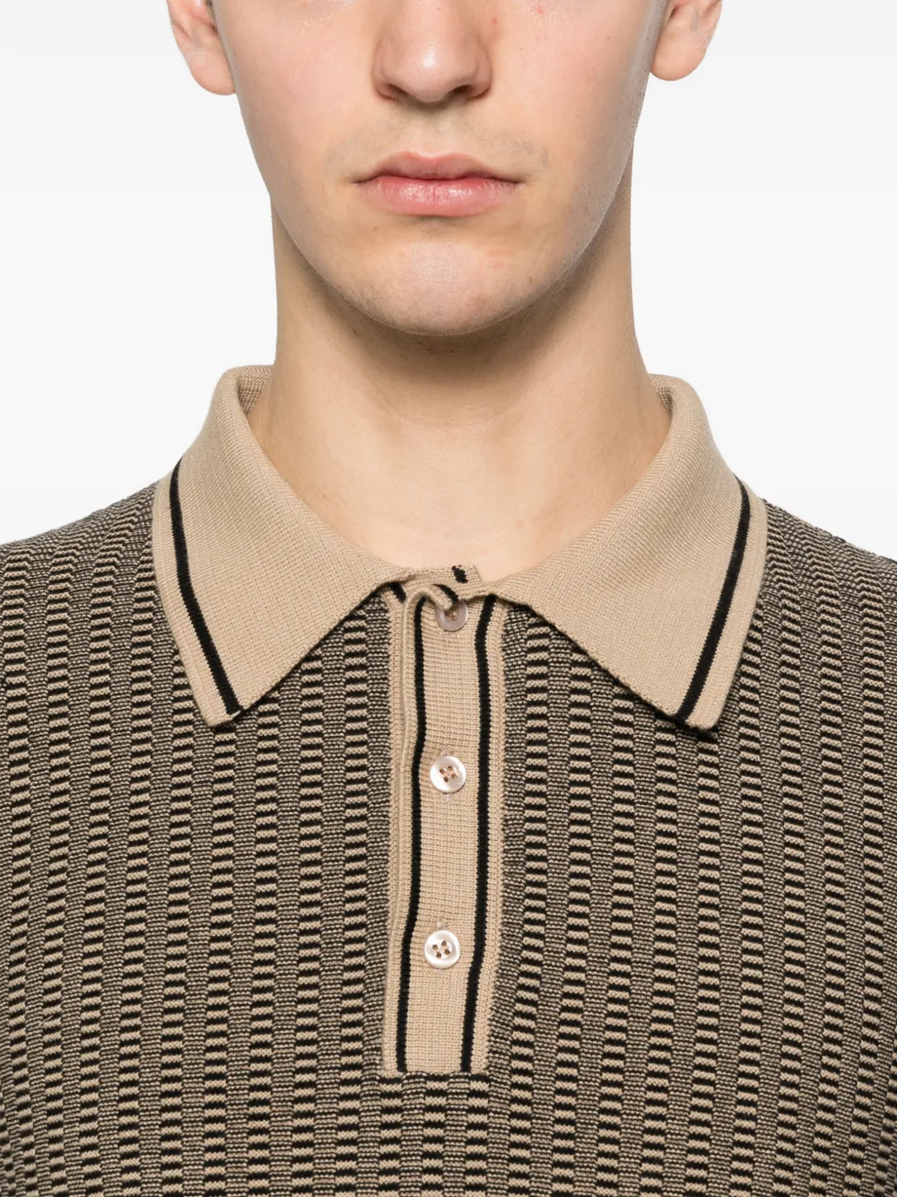 Tagliatore Poloshirt met patroon Bruin