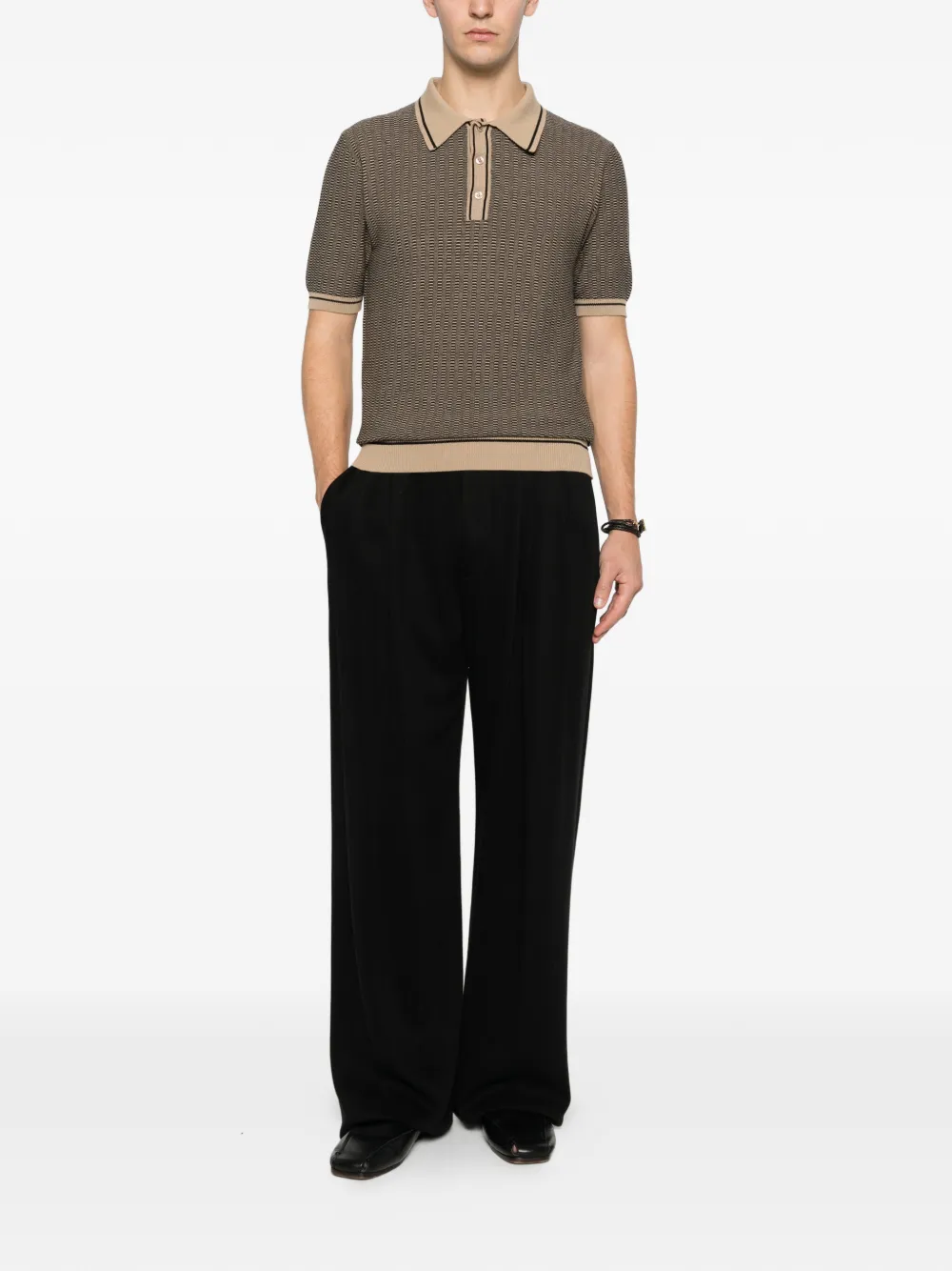 Tagliatore Poloshirt met patroon Bruin