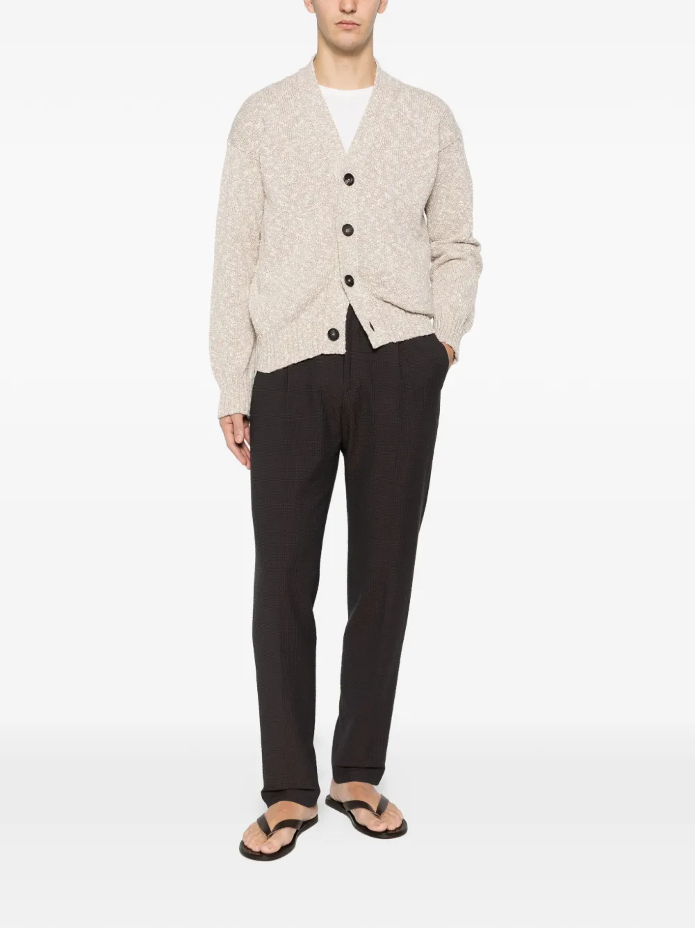 buttoned V-neck cardigan