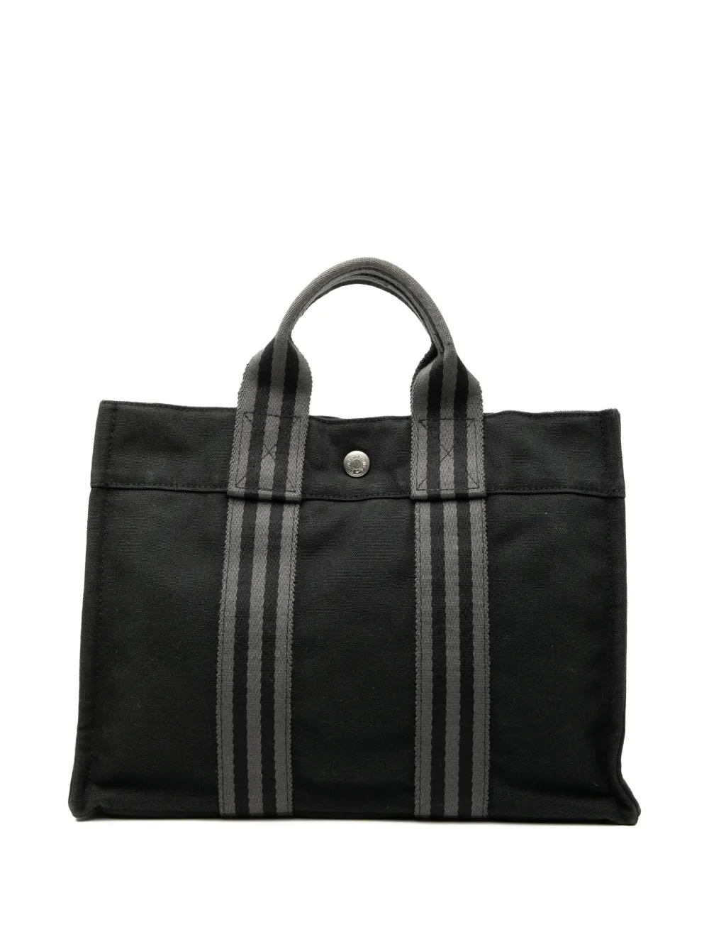 Pre-owned Hermes 1990-2010 Canvas Fourre Tout Pm Tote Bag In Black