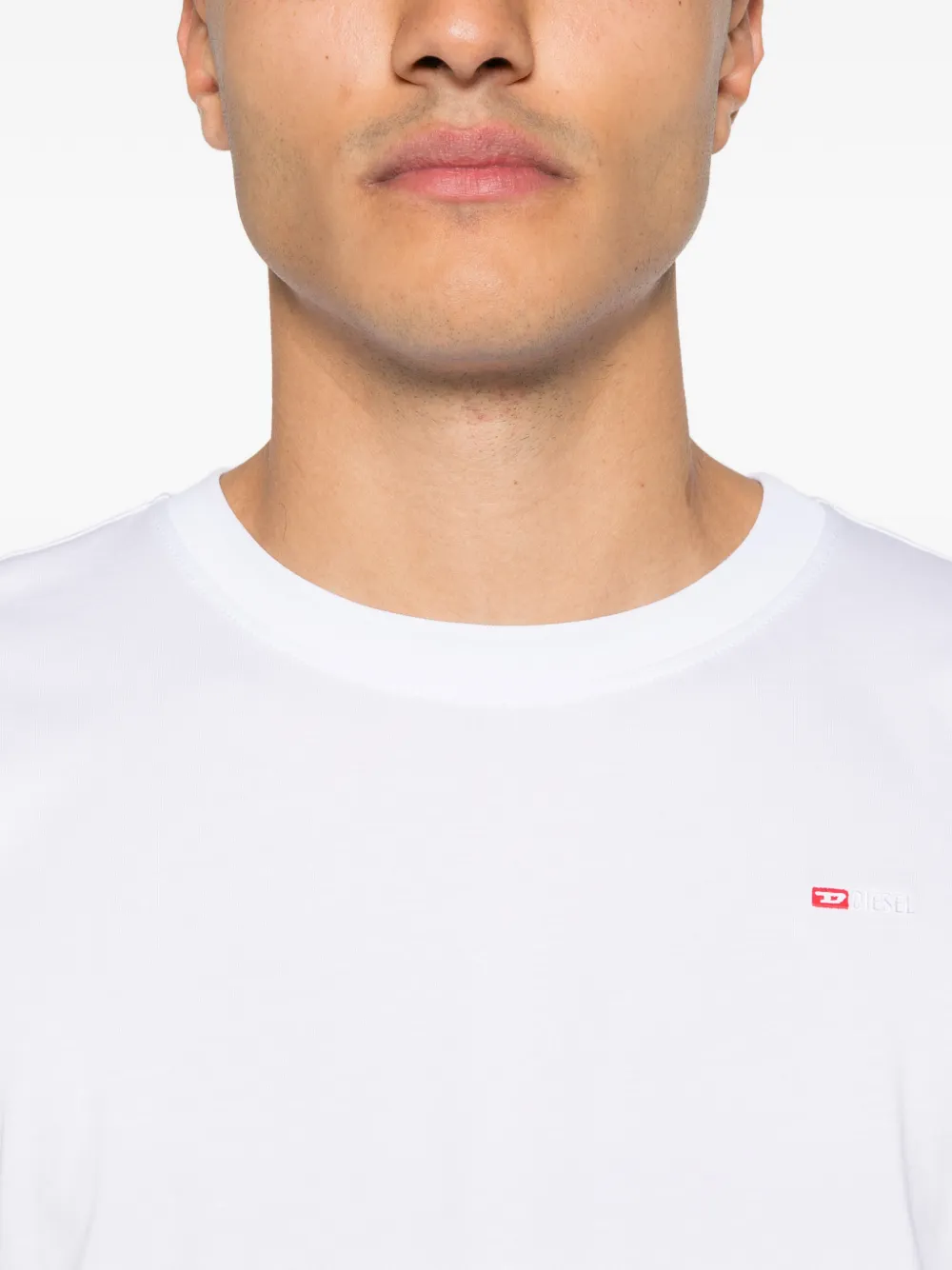 Diesel T-shirt met geborduurd logo Wit