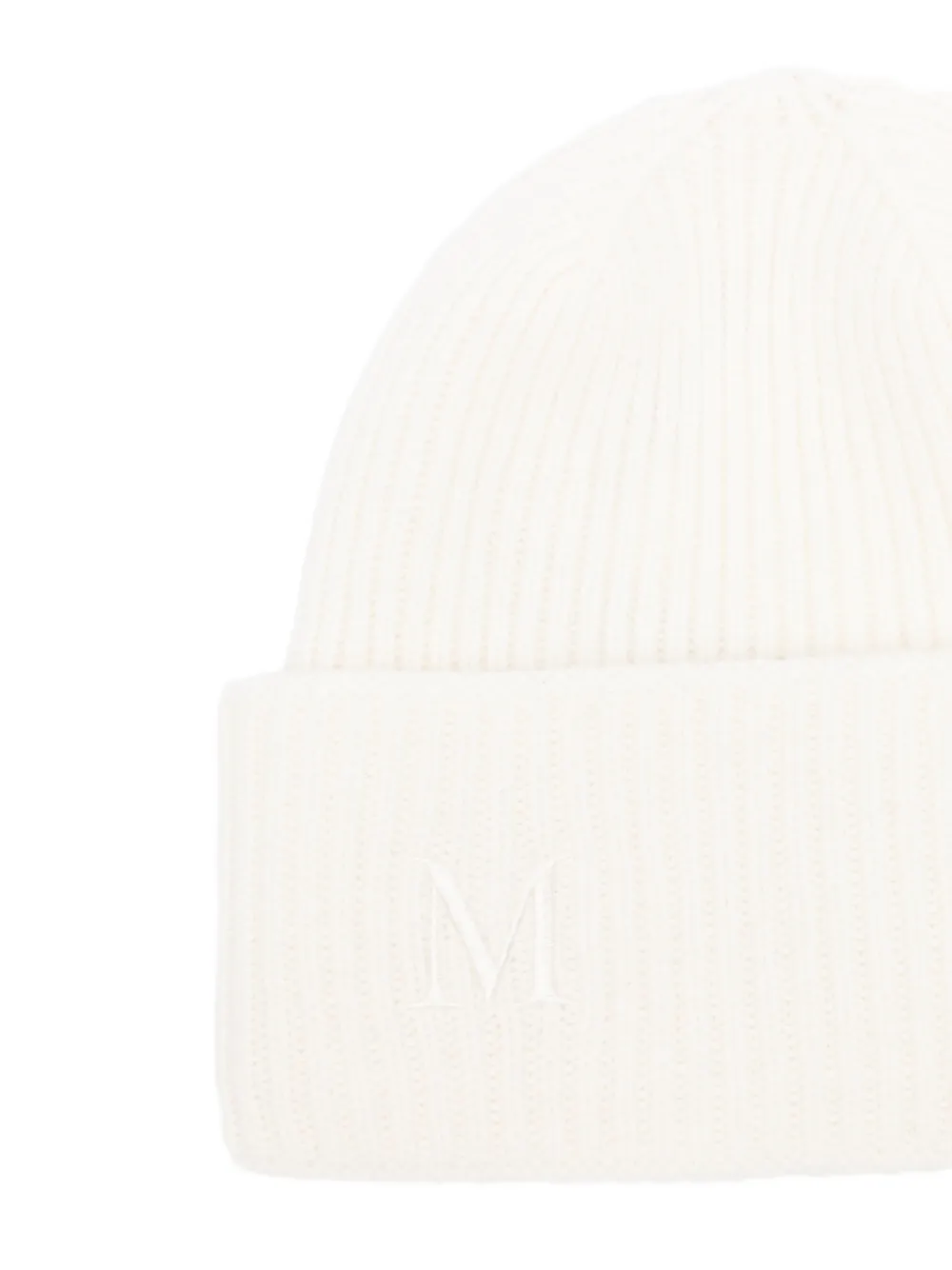 Max Mara Ribbed Beanie - White 