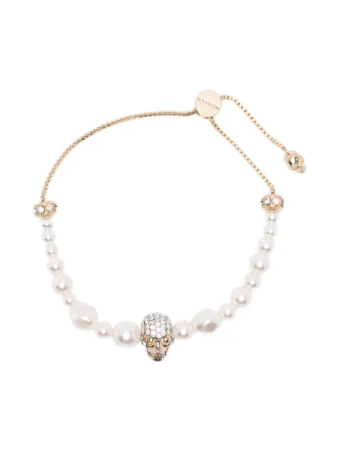 Alexander McQueen Pre-Owned pearl-embellished skull bracelet
