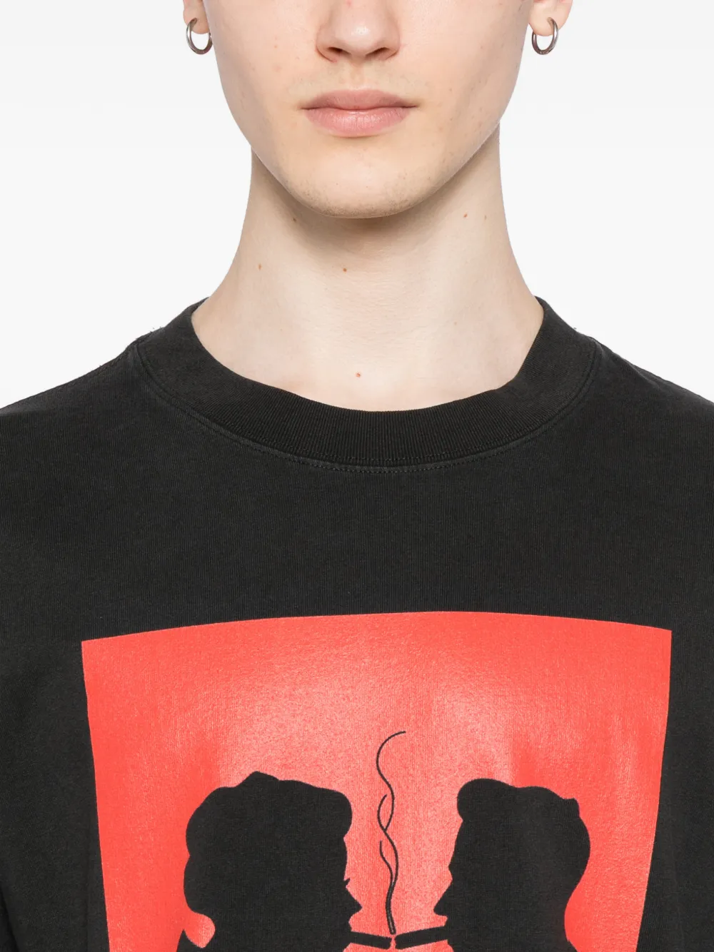 Melt T-shirt met print Zwart