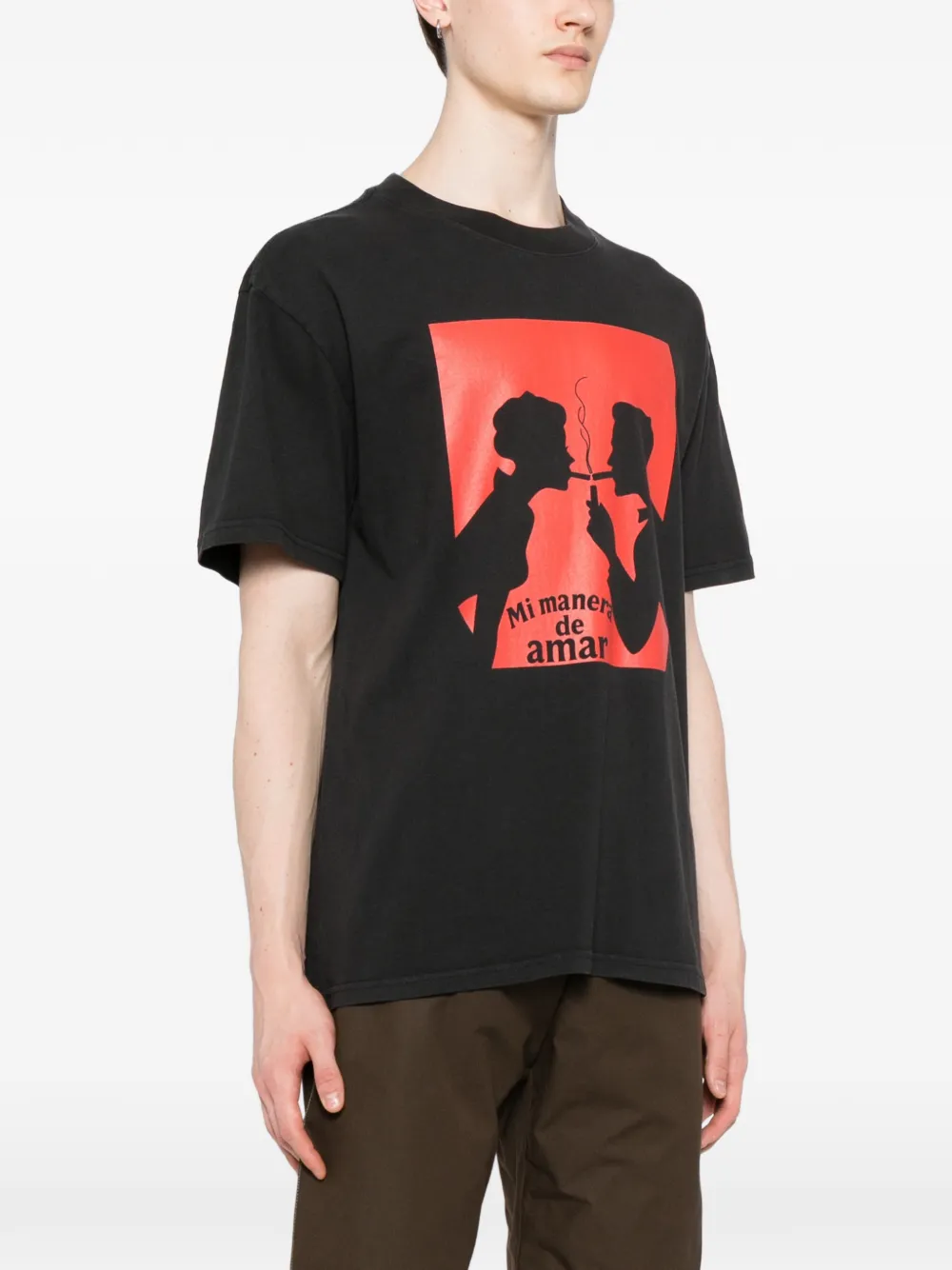 Melt T-shirt met print Zwart