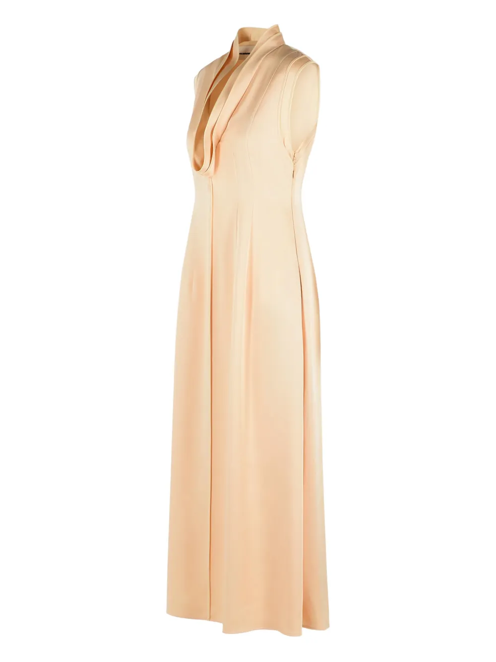 Jil Sander Mouwloze jurk met diepe hals Beige