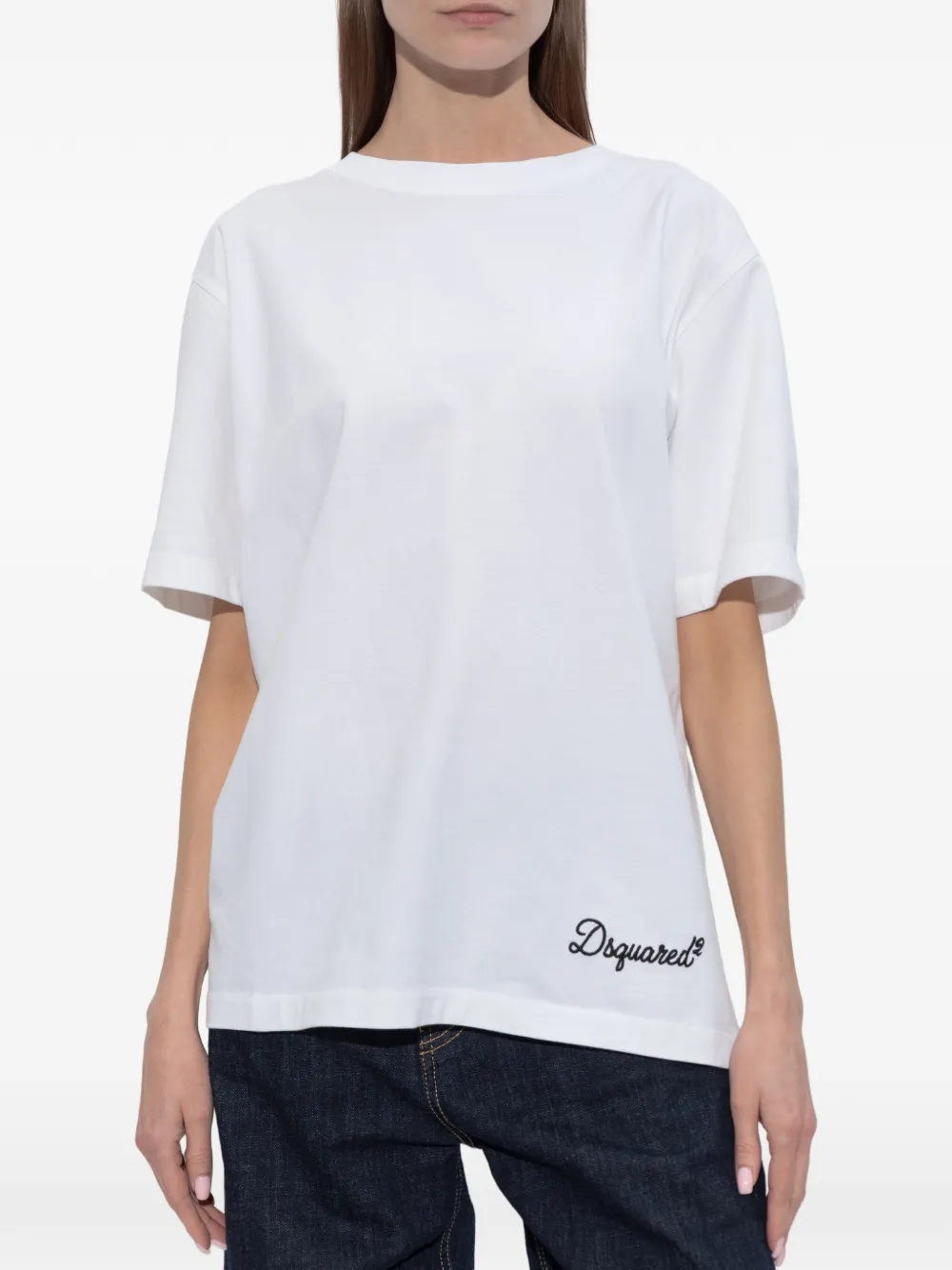  Dsquared2 Logo-embroidered T-shirt - White 