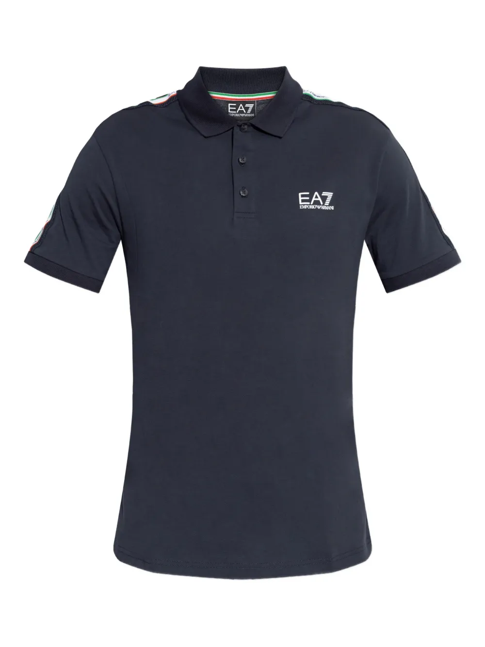 Ea7 Emporio Armani logo stripe polo T-shirt - Blu