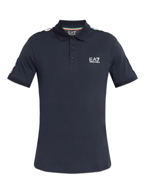 Ea7 Emporio Armani playera tipo polo a rayas con logo