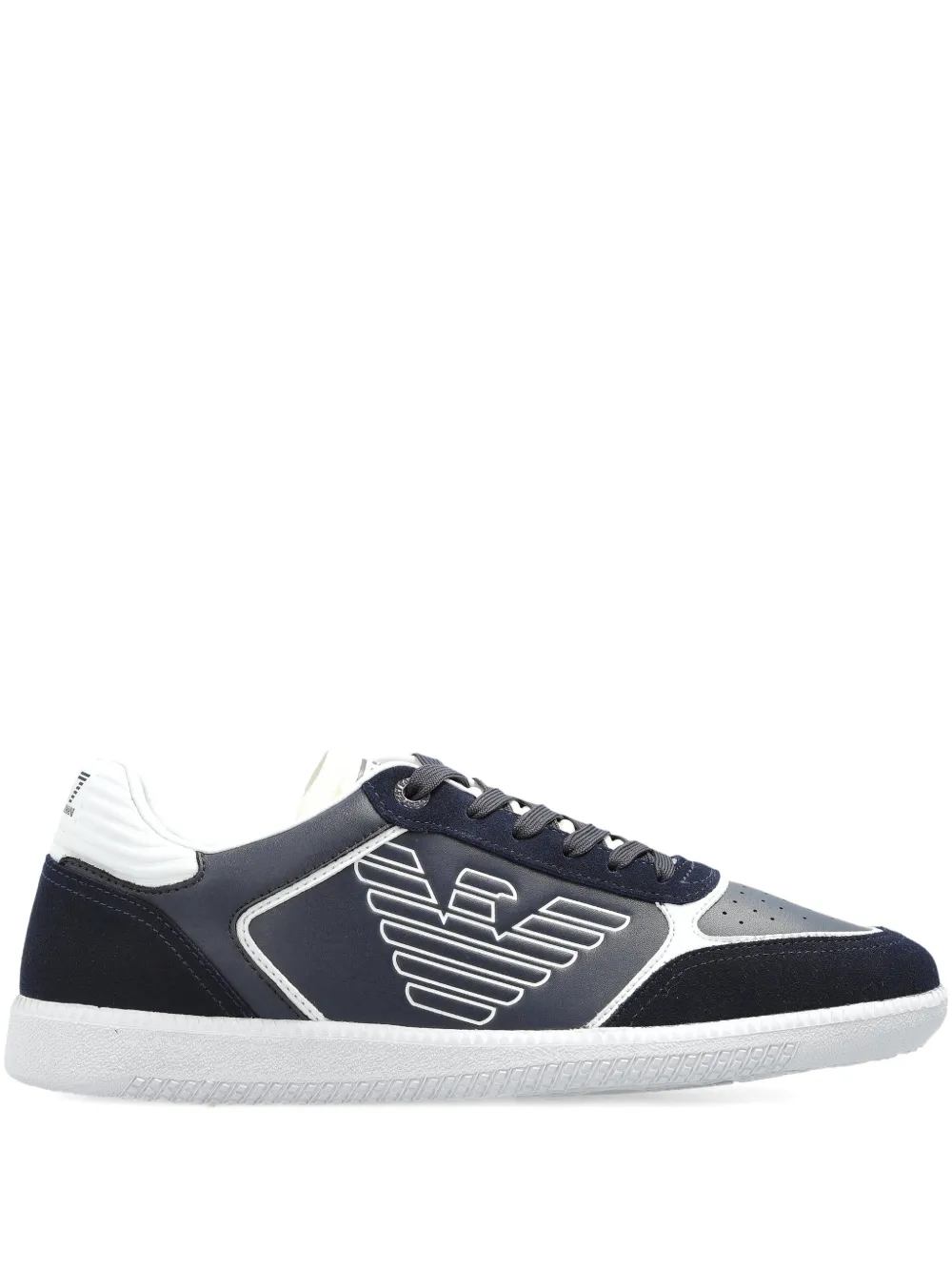 Ea7 Emporio Armani logo lace-up sneakers - Blu