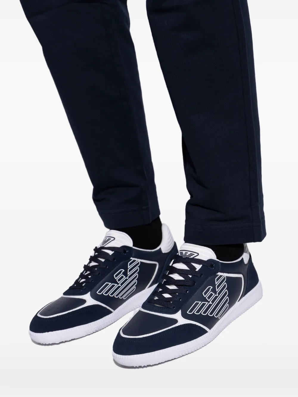 Ea7 Emporio Armani Sneakers met logo Blauw