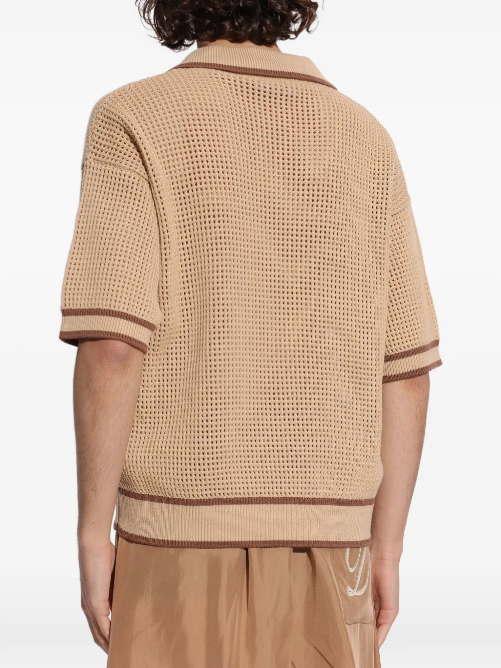DSQUARED2 Opengebreid T-shirt met borduurwerk Beige