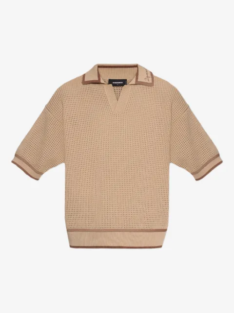 DSQUARED2 t-shirt brodé en maille ajourée