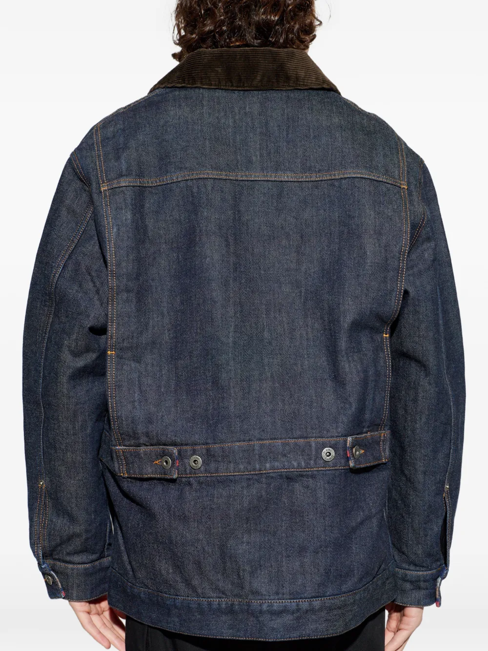 LOEWE Jack met ribfluwelen kraag en zak Blauw