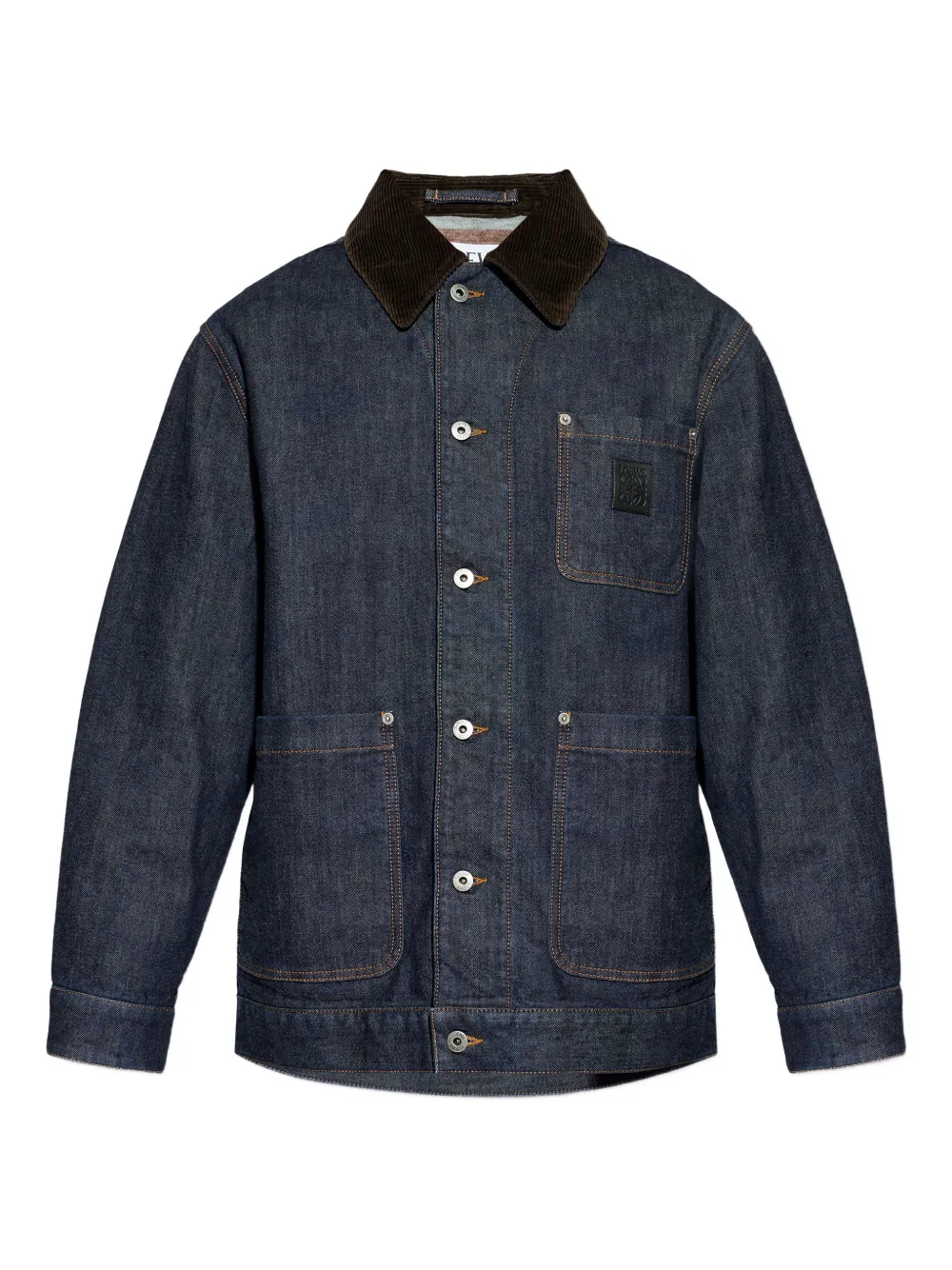 LOEWE corduroy-collar pocket jacket | Blue | Image 1