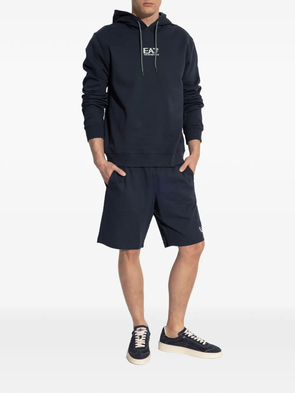 Ea7 Emporio Armani Hoodie met logo Blauw