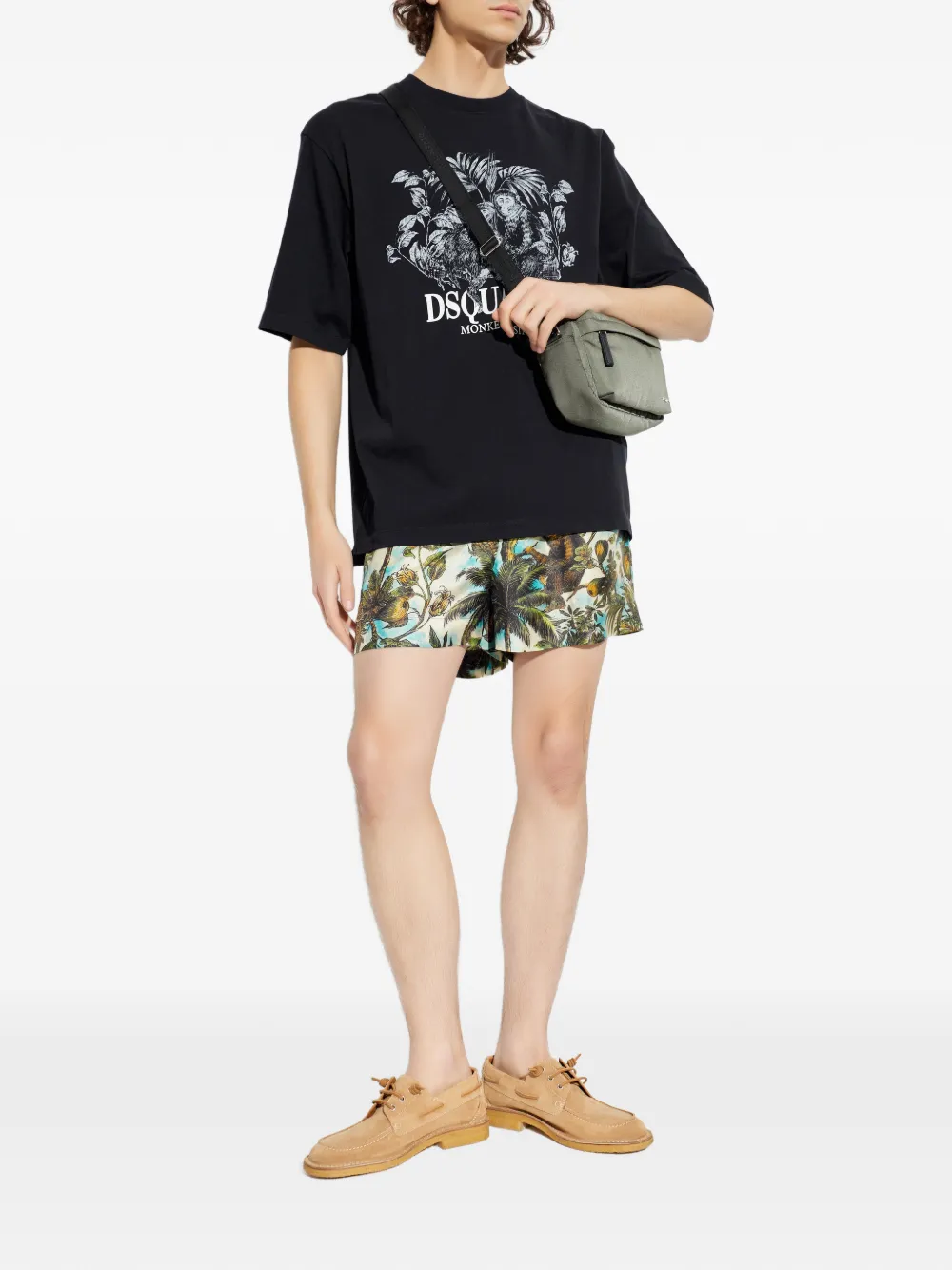 DSQUARED2 monkey business graphic T-shirt - Zwart