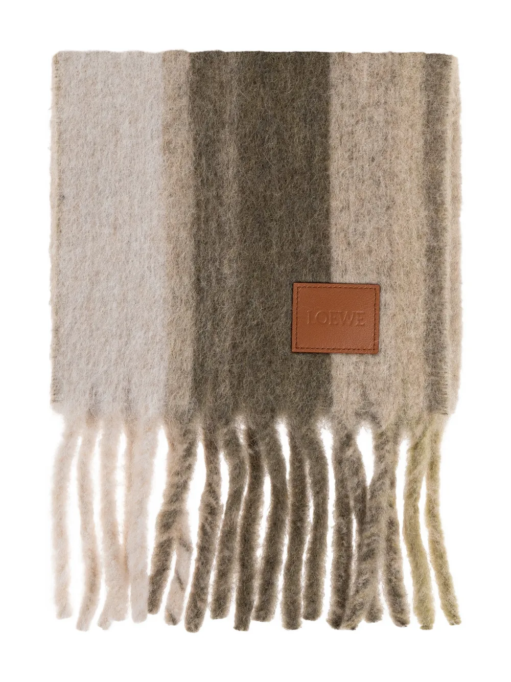 LOEWE striped fringed scarf - Toni neutri