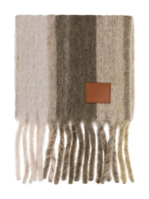 LOEWE striped fringed scarf