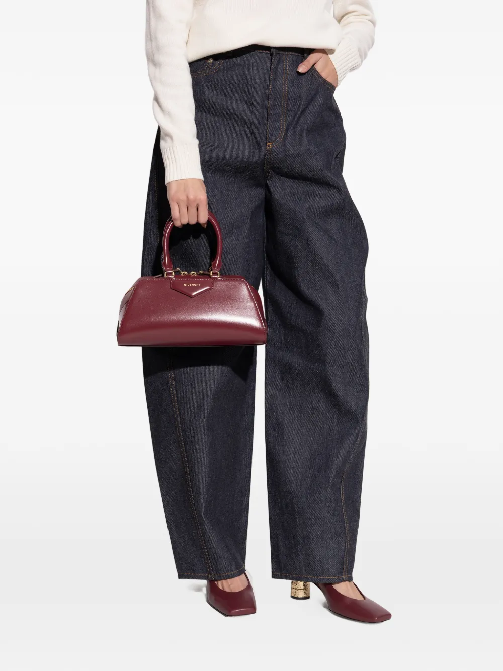 Givenchy top handle logo tote bag - Rood