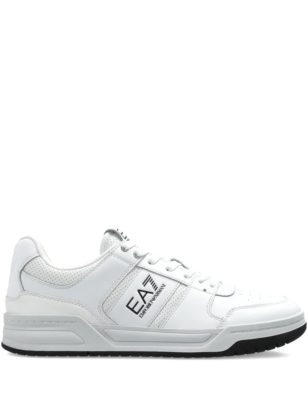 Ea7 Emporio Armani perforated leather sneakers - Bianco