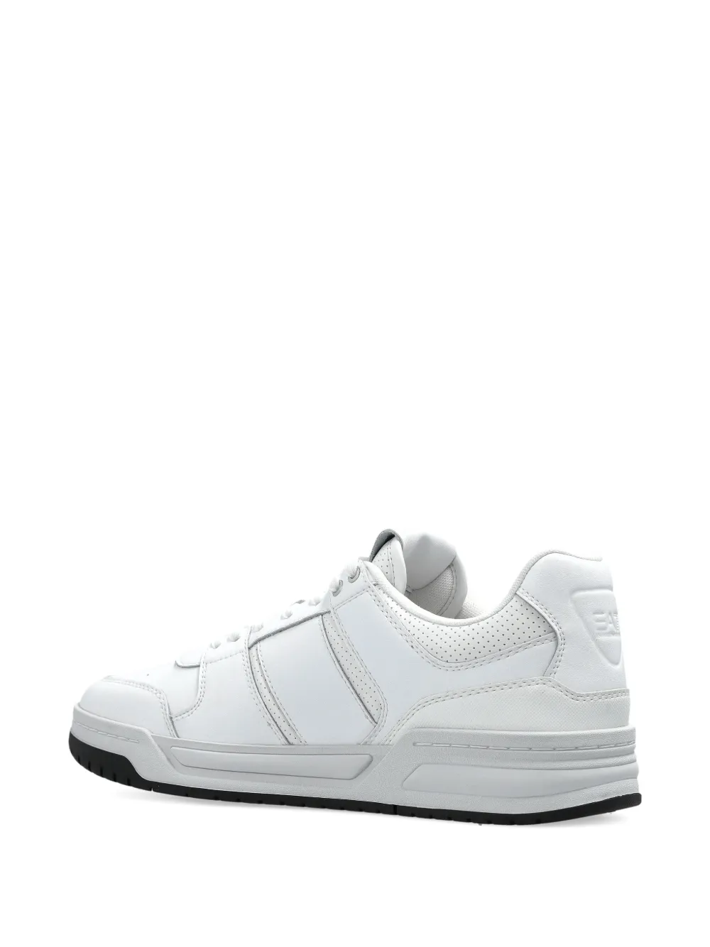 Ea7 Emporio Armani Geperforeerde leren sneakers Wit