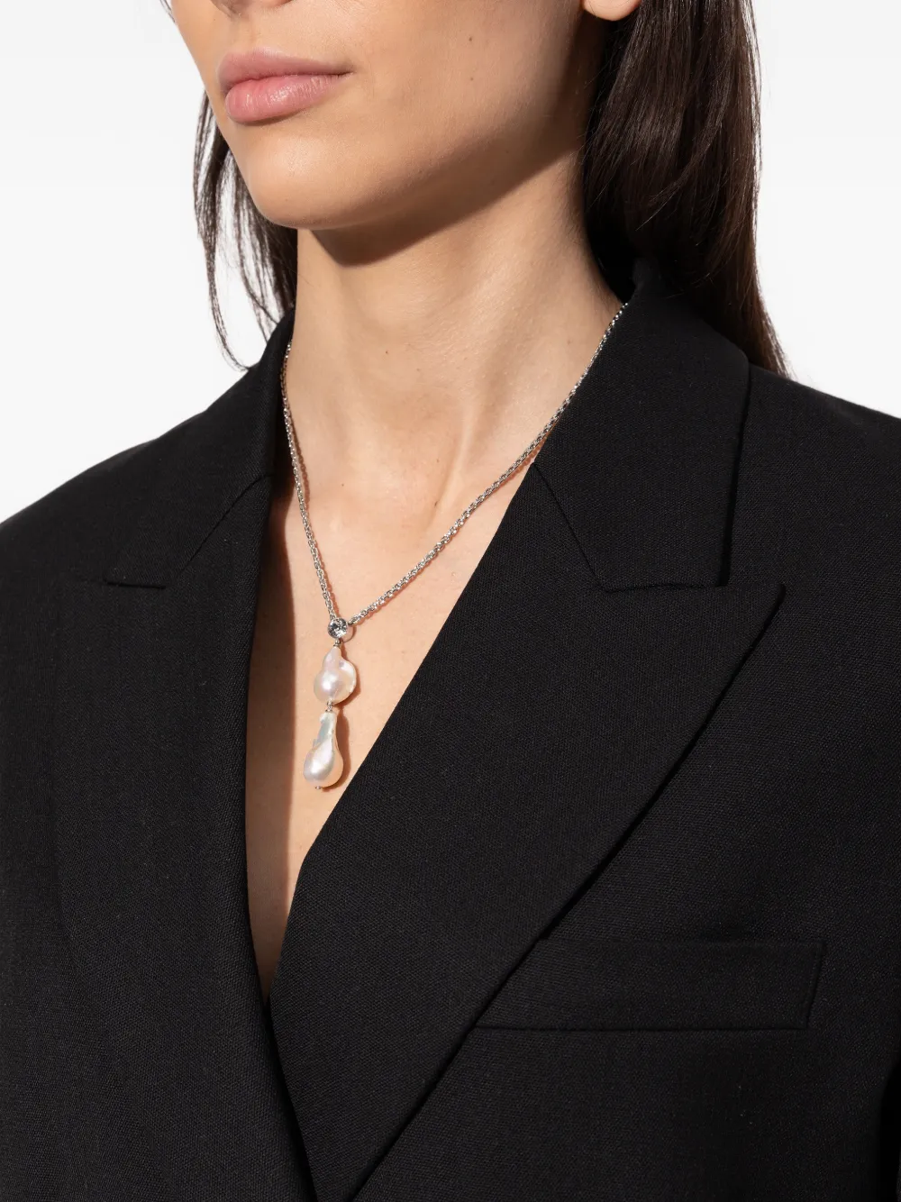  Givenchy Collar Con Detalle De Perla Artificial - Plateado 