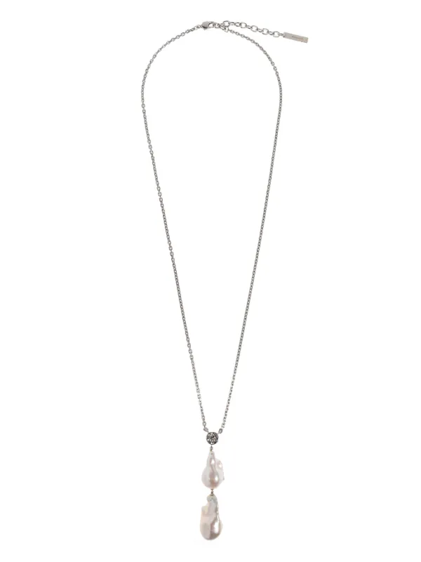 Givenchy Faux-pearl Drop Necklace in Silver