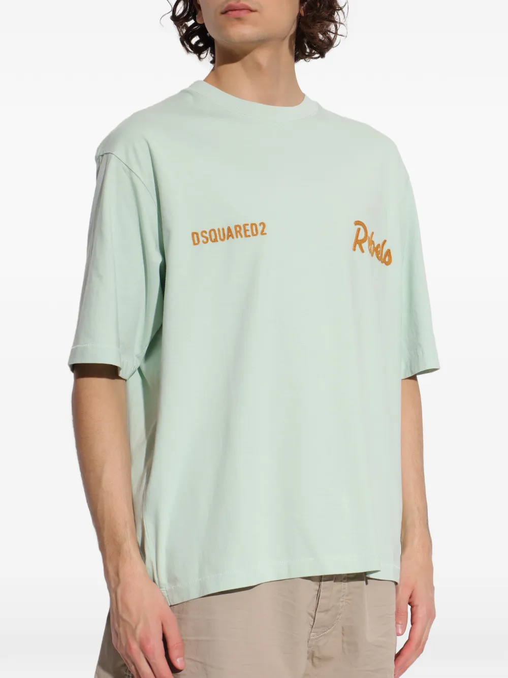 DSQUARED2 T-shirt met grafisch borduurwerk Groen