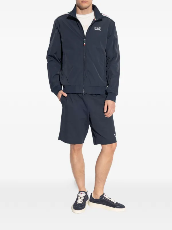 Ea7 Emporio Armani zip-fastening Striped Jacket | Blue | FARFETCH