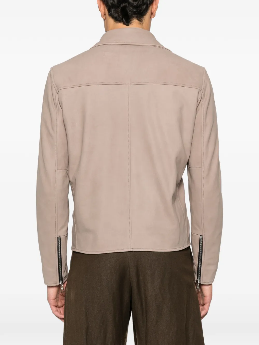 Tagliatore Franklin bikerjack met rits Beige