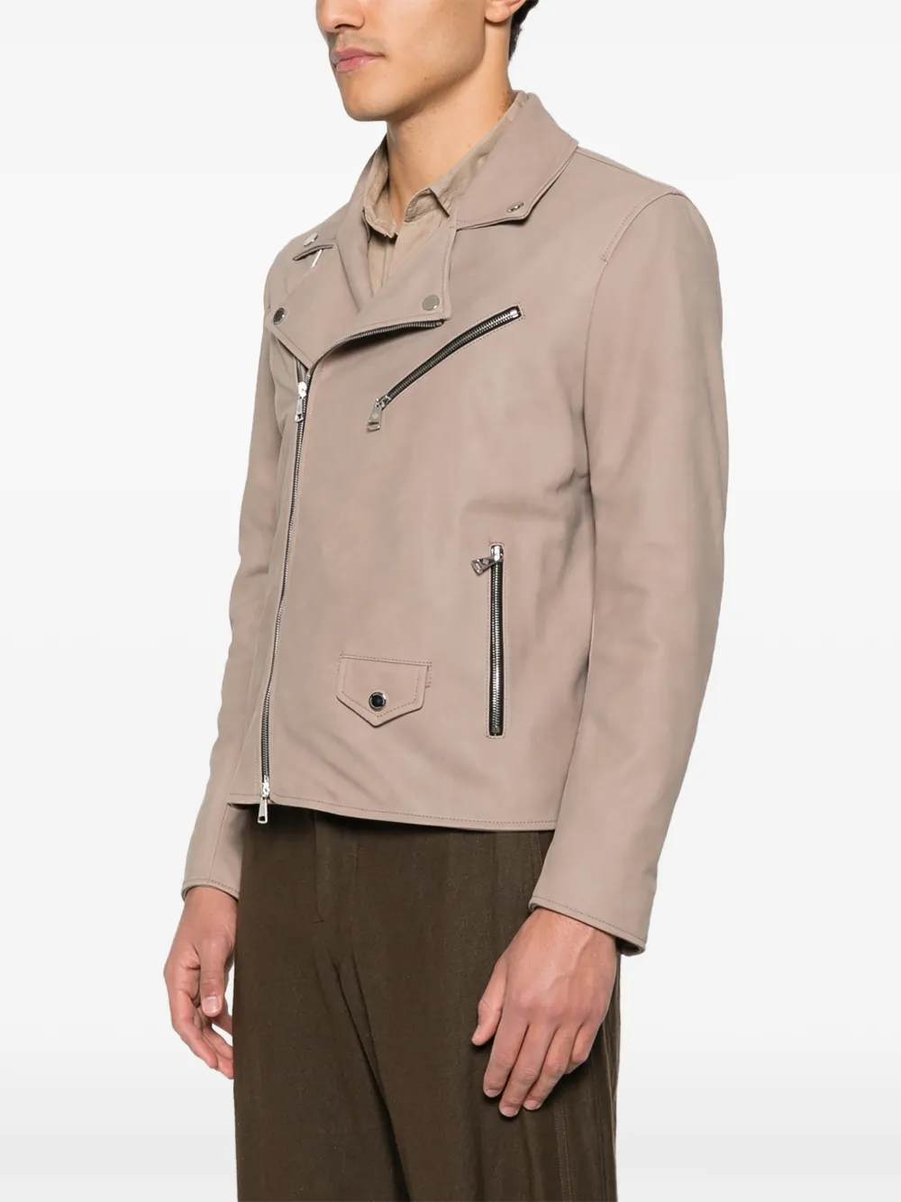 Tagliatore Franklin bikerjack met rits Beige