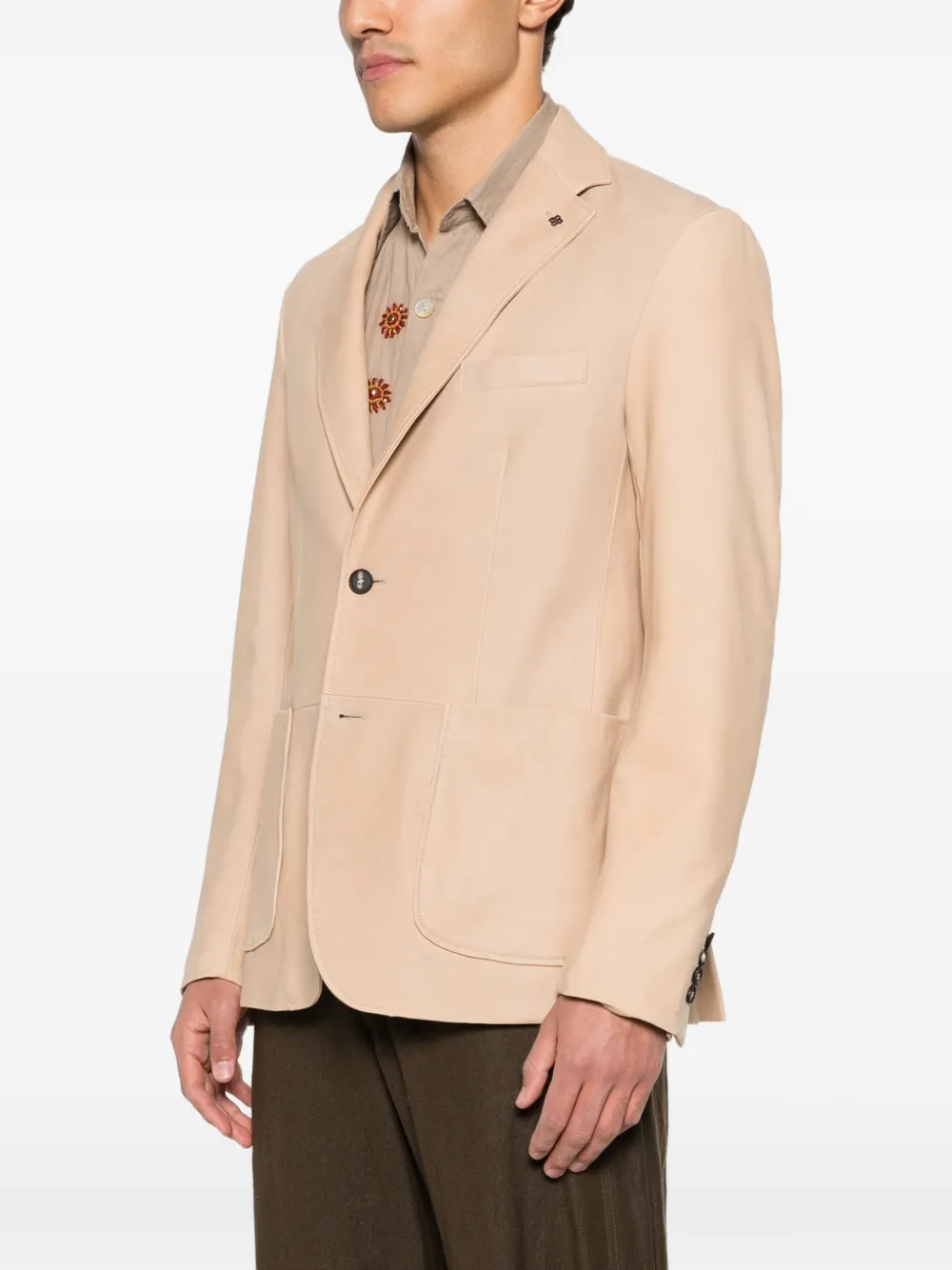 Tagliatore Davies jack met opgestikte zak Beige