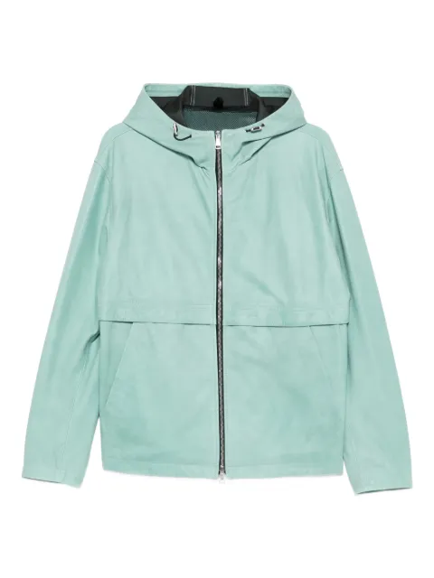 Tagliatore hooded leather jacket