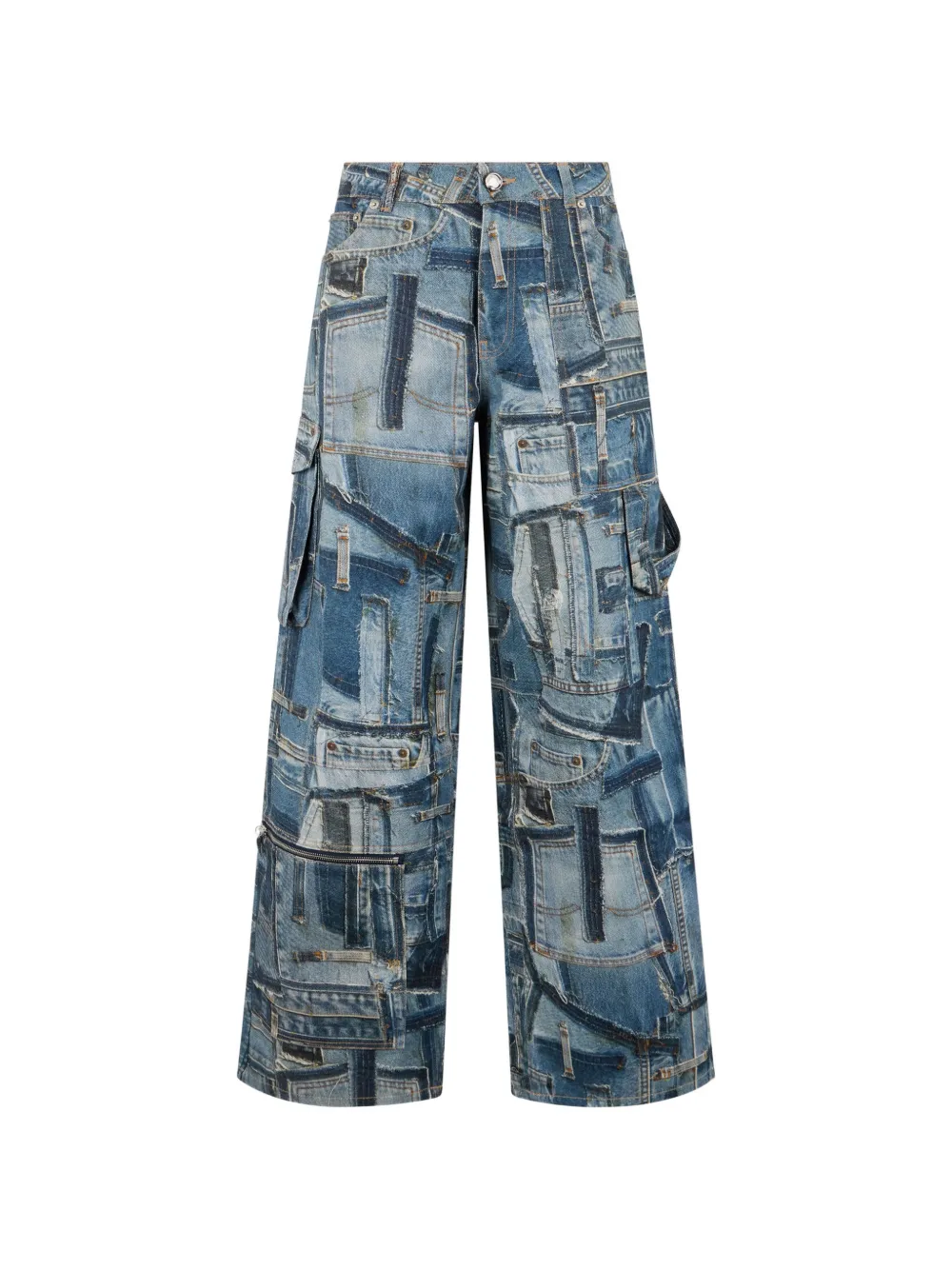 Roberto Cavalli patchwork cargo pants - Blu