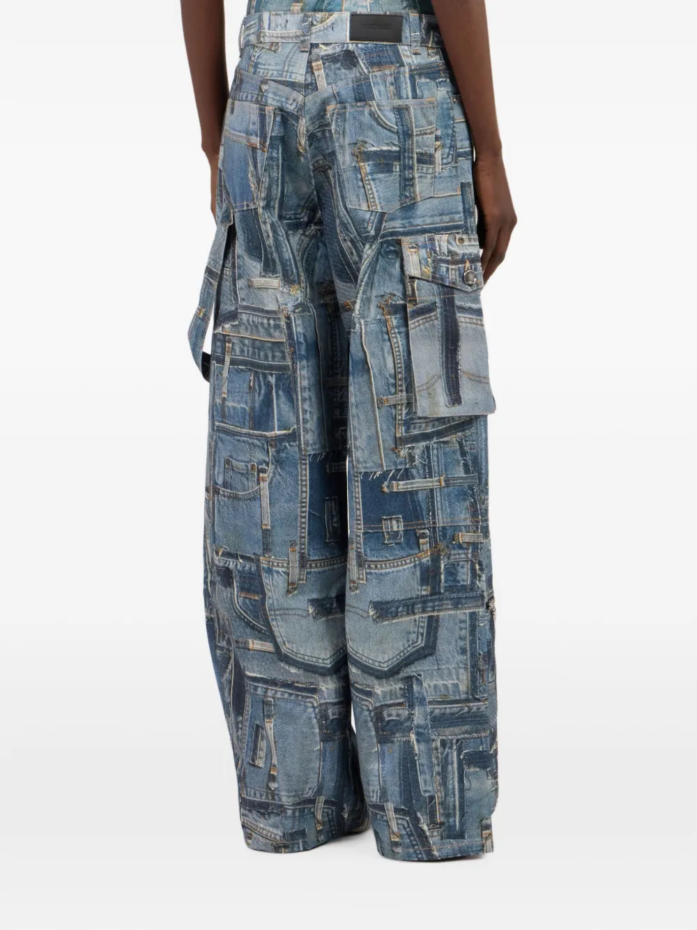 Roberto Cavalli Cargo broek met patchwork Blauw