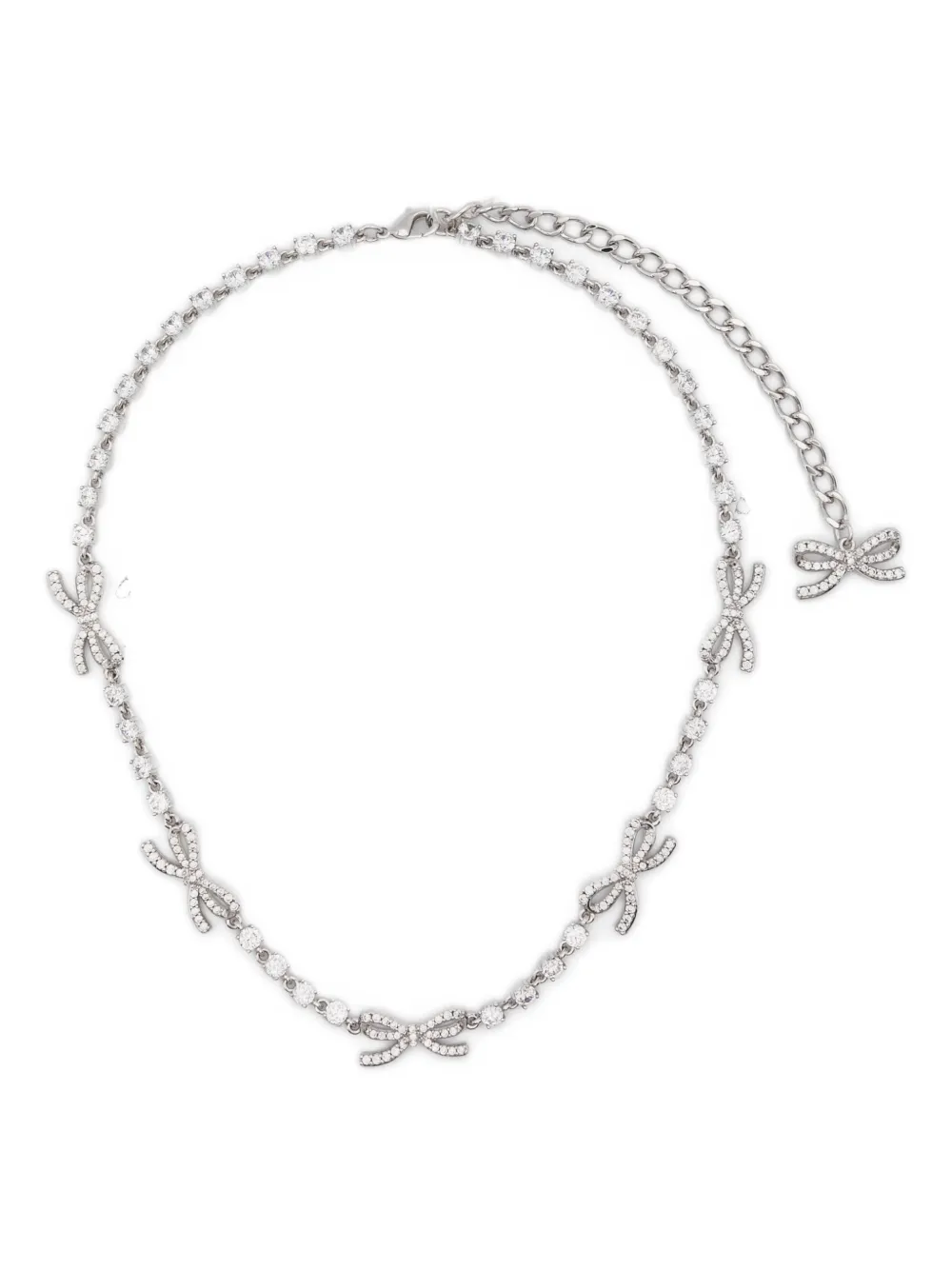 Self-Portrait bow-embellished necklace - Argento