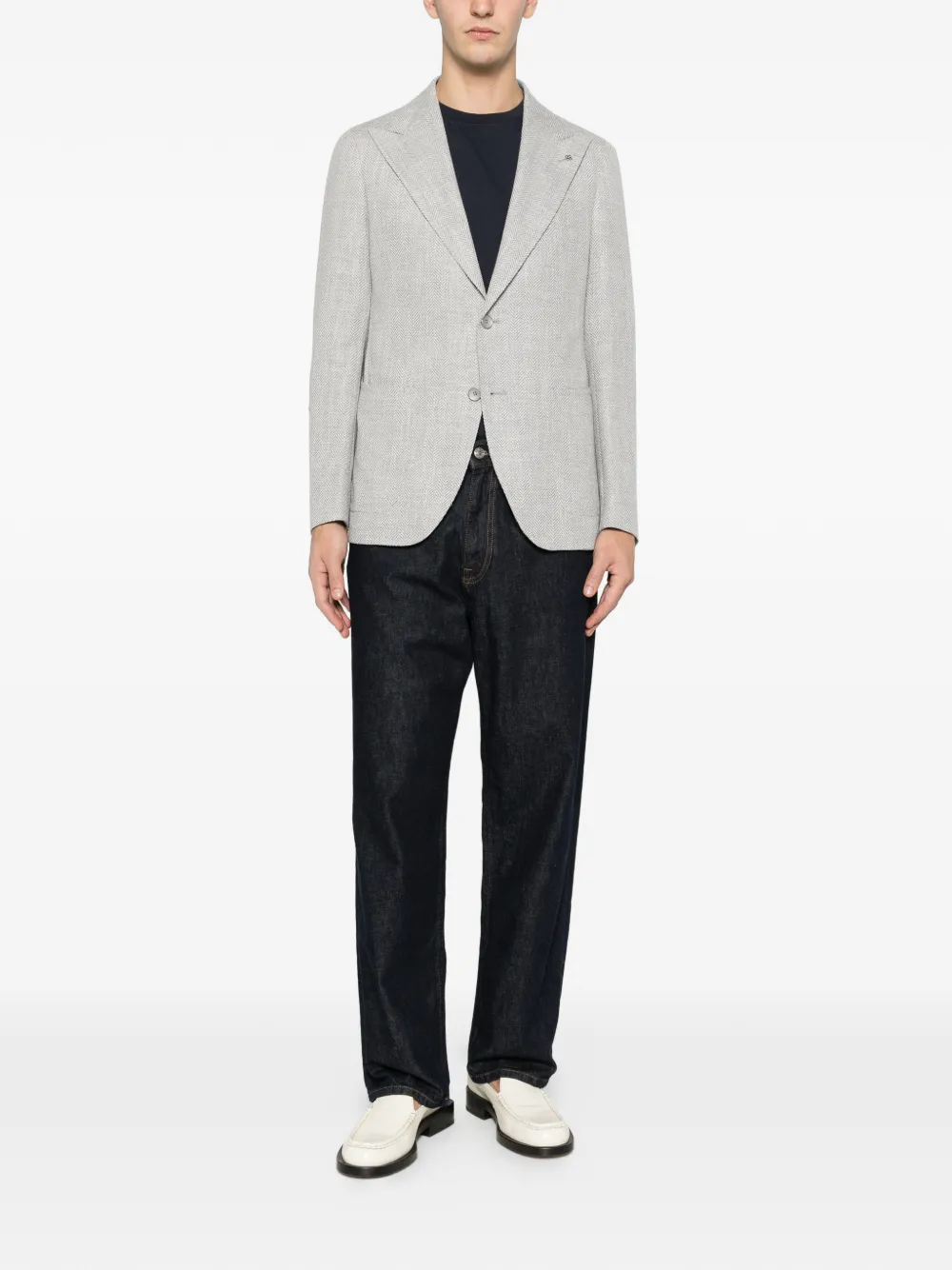 Tagliatore Blazer met visgraatpatroon Grijs