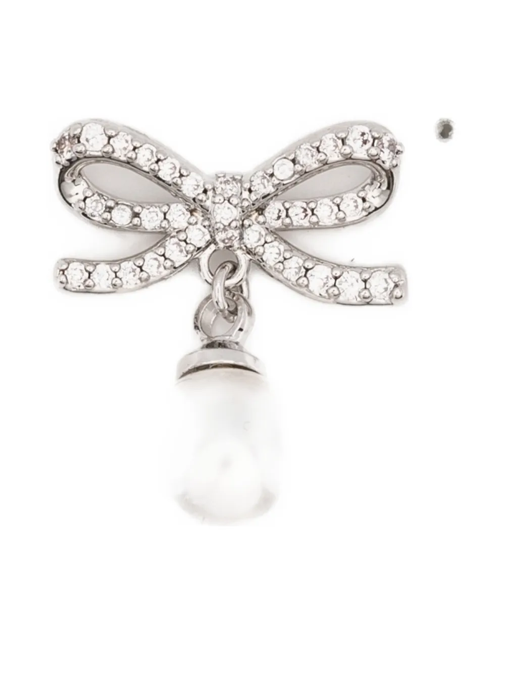 Self-Portrait bow drop earrings - Argento