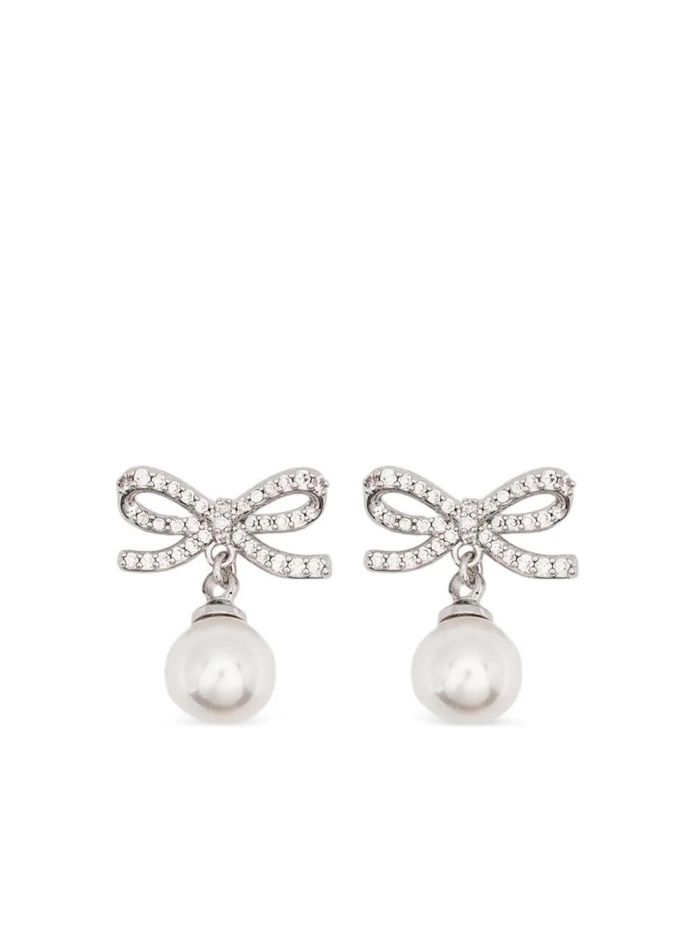 Self-Portrait bow drop earrings - Silber