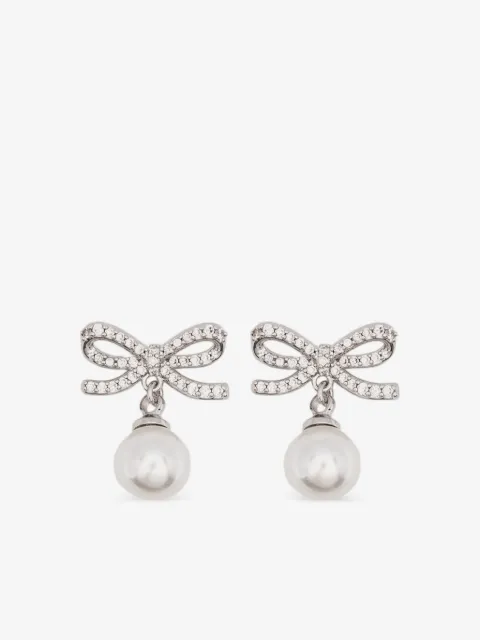 Self-Portrait bow drop earrings