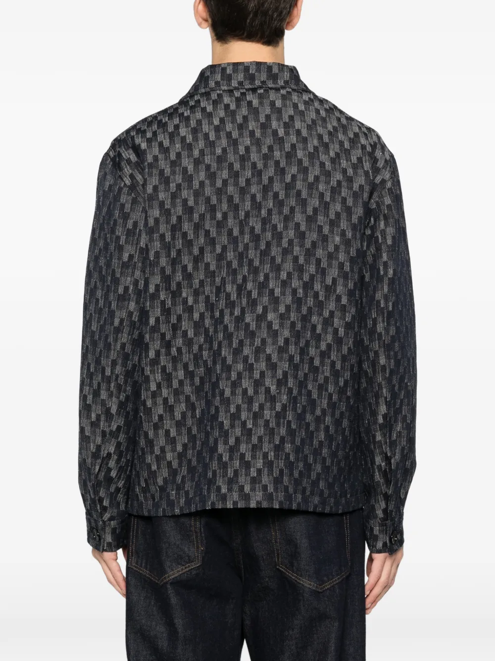 chest-pockets patterned shirt jacket