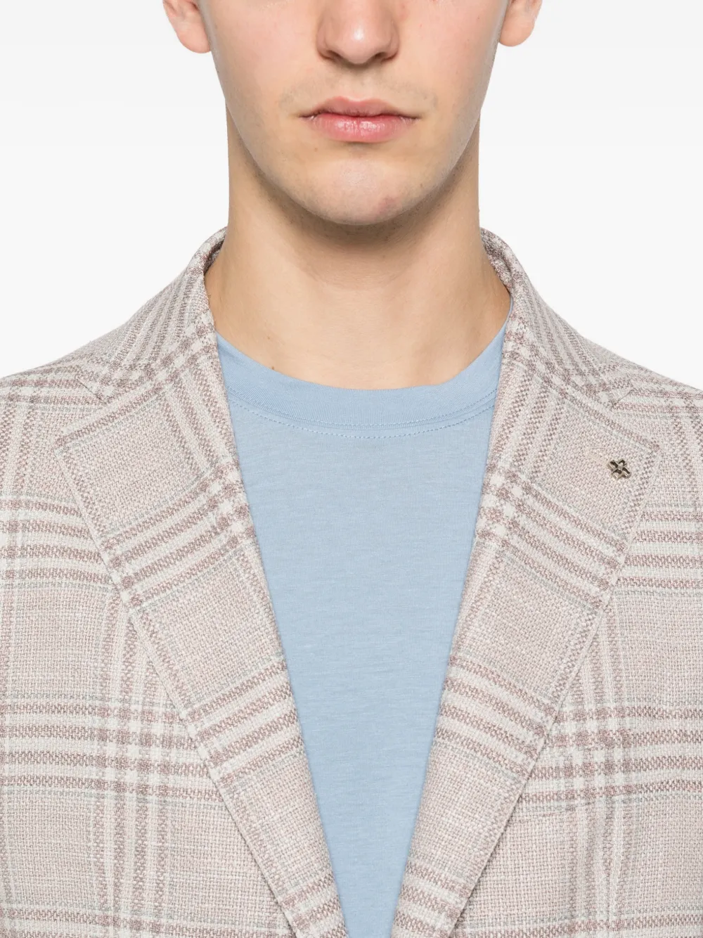 Tagliatore Geruite blazer Beige