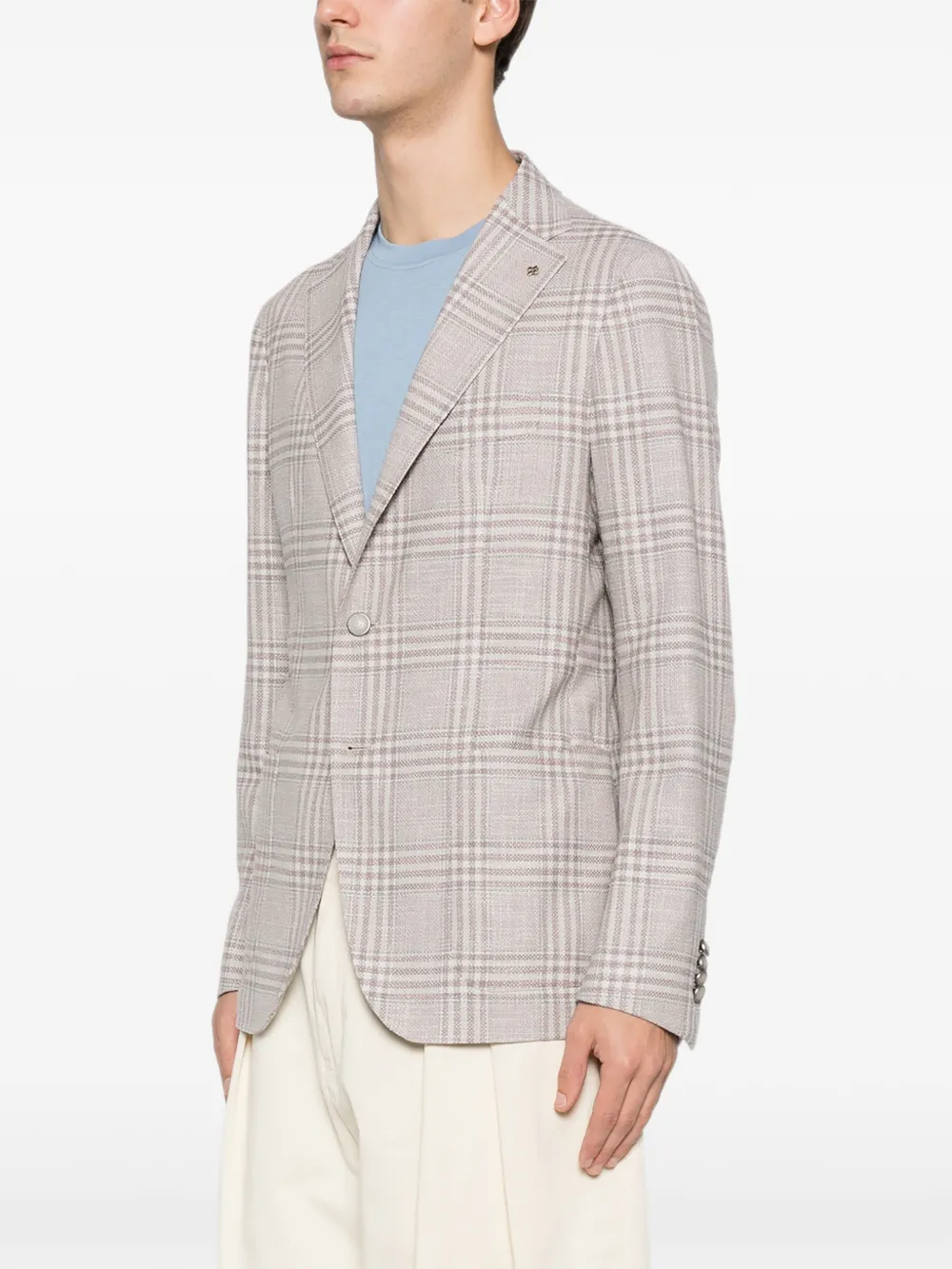 Tagliatore Geruite blazer Beige