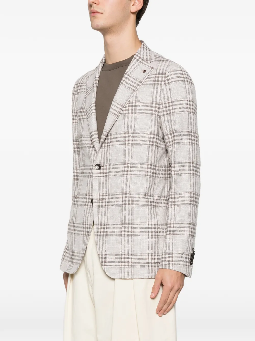 Tagliatore Geruite blazer Beige