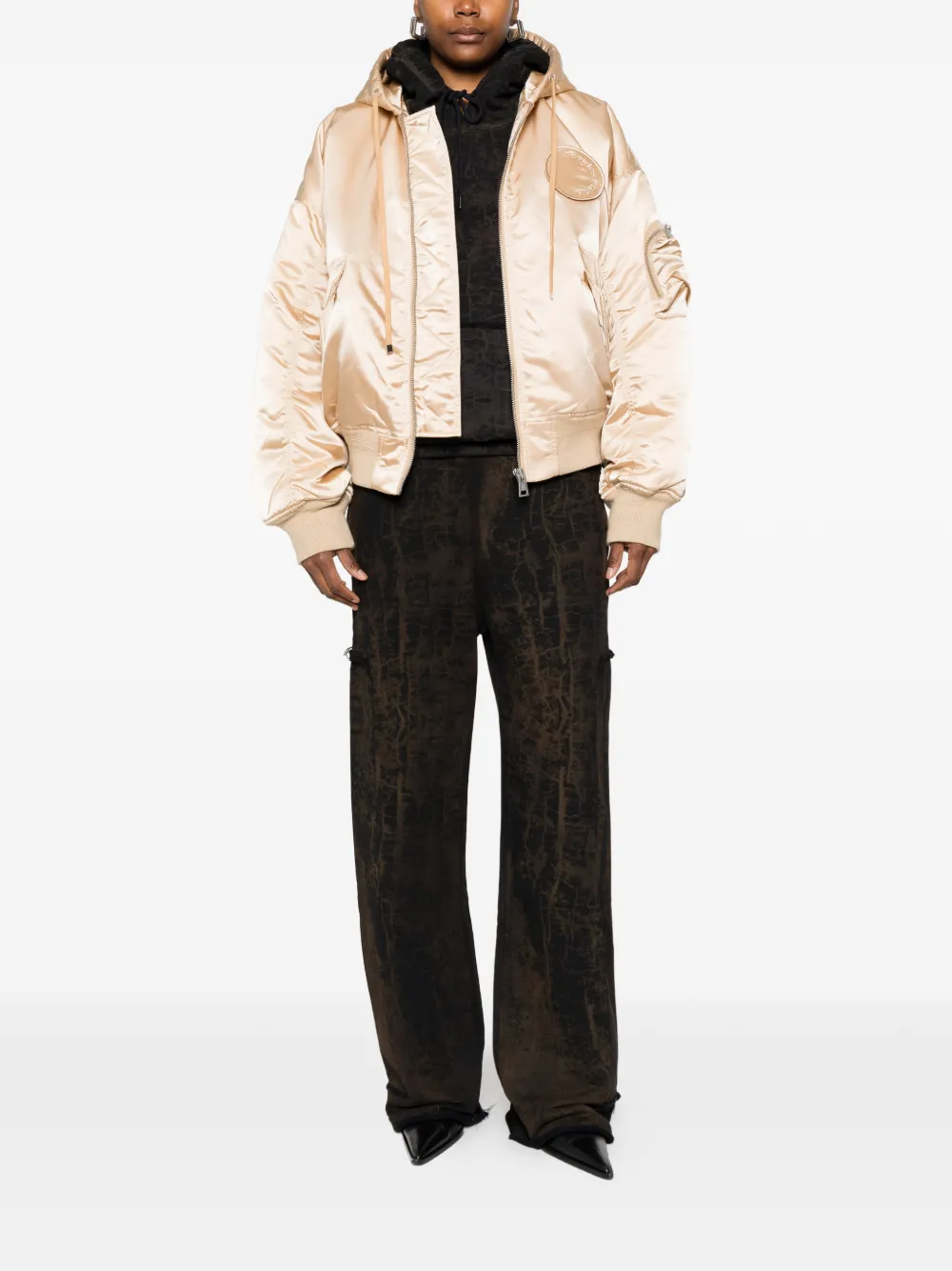  études Studio Hooded Oversized Bomber Jacket - Neutrals 