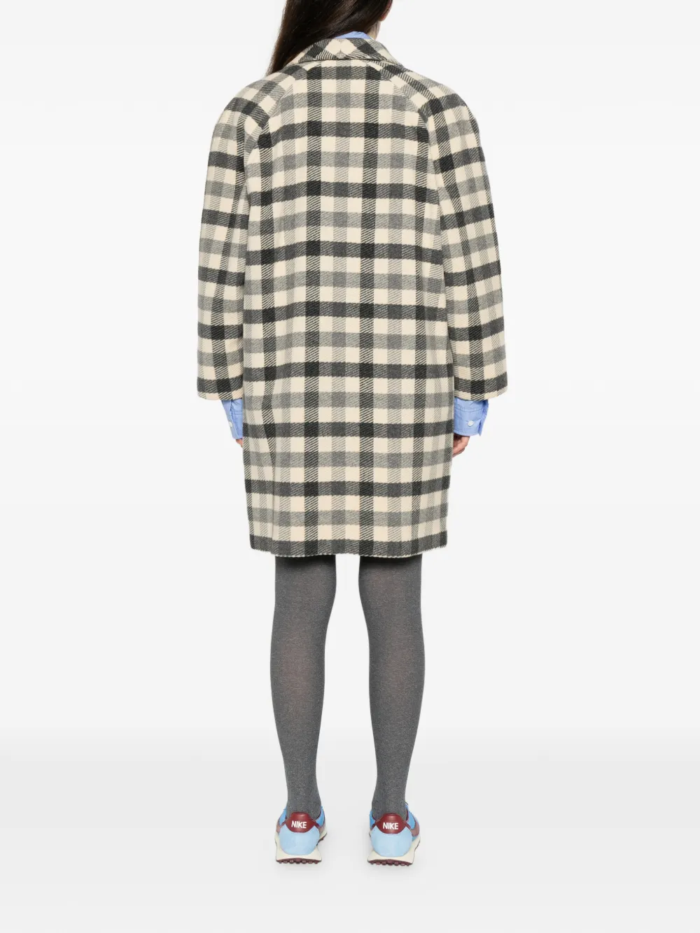 1980s Check-Pattern Buttoned Coat
