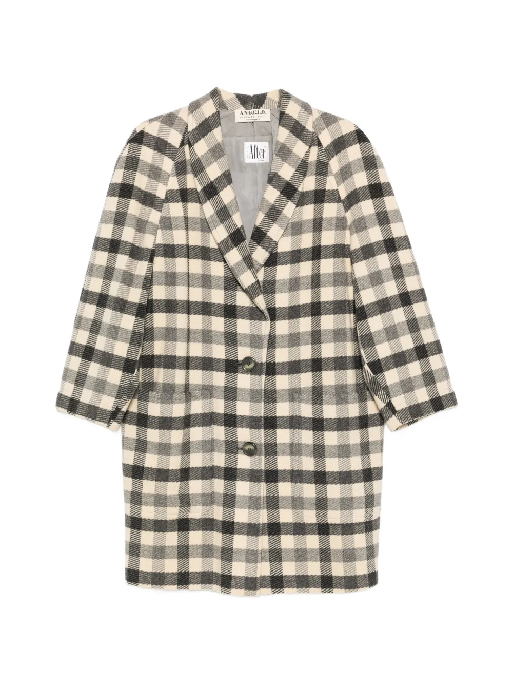 A.N.G.E.L.O. Vintage Cult Cappotto a quadri anni '80 - Toni neutri